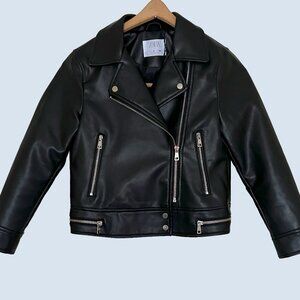 NWOT! Kid’s Zara Unisex Black Faux Leather Motorcycle Jacket